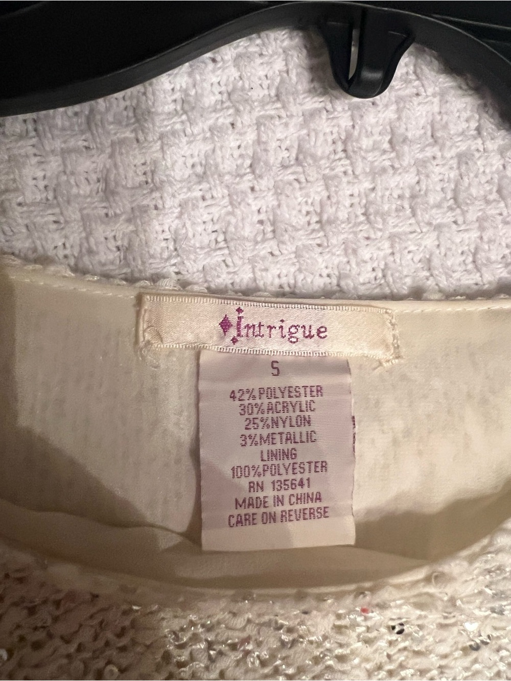 Women's Cream Sweater Top - Small